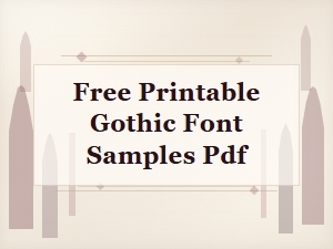 Free Printable Gothic Font Samples Pdf